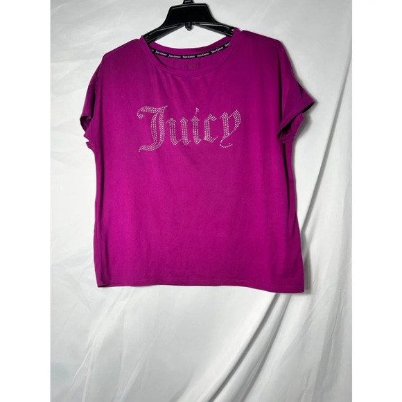 Juicy Couture Purple Rhinestone Sleep T-Shirt‎ Size L - Picture 1 of 5